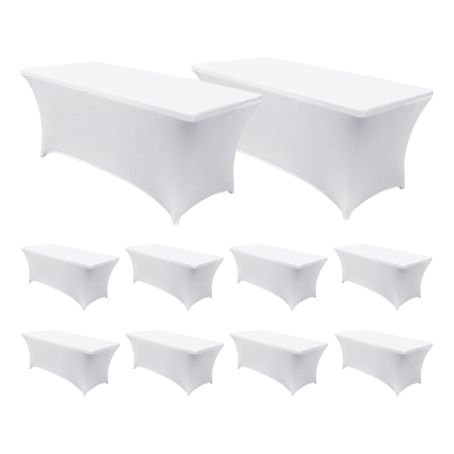 MegaPack 10 Fundas para Mesas Plegables Rectangulares Catering 240x74cm 7house Fundas Muebles Jardín 1